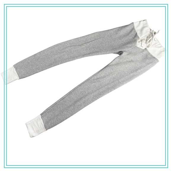 Wildfox Women's Gray Lace Up Waistband Jogger Sweatpants Size S - Picture 1 of 6